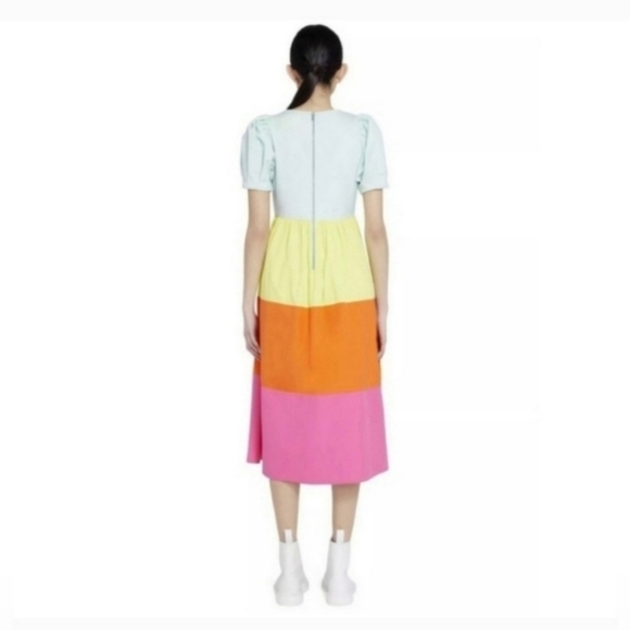 The Alice + Olivia Linnie Puff Sleeve Midi Dress in size 4 NWOT - Picture 7 of 14